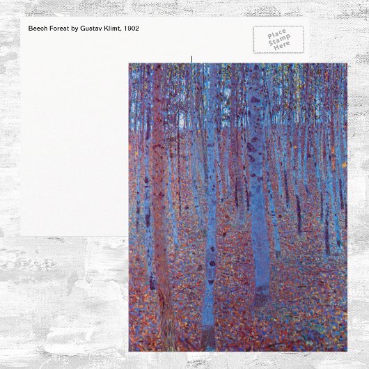 Beech Forest van Gustav Klimt,  Art Nouveau Briefkaart