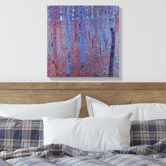 Beech Forest van Gustav Klimt, Art Nouveau Canvas Afdruk (Insitu (Slaapkamer))