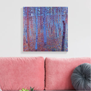 Beech Forest van Gustav Klimt,  Art Nouveau Canvas Afdruk
