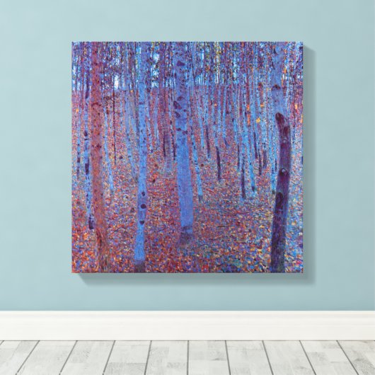 Beech Forest van Gustav Klimt, Art Nouveau Canvas Afdruk (Insitu (Houten vloer))