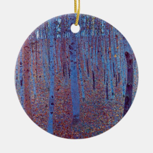 Beech Forest van Gustav Klimt,  Art Nouveau Keramisch Ornament (Voorkant)