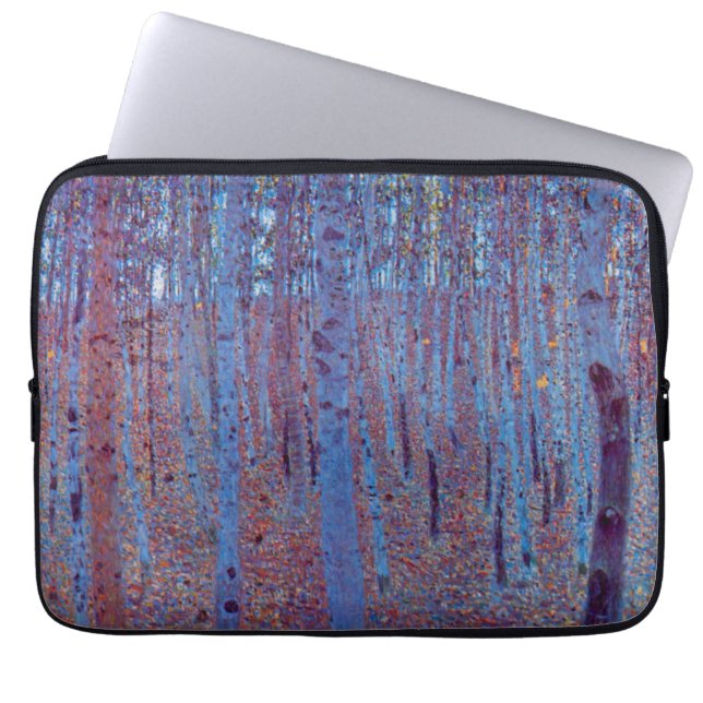 Beech Forest van Gustav Klimt,  Art Nouveau Laptop Sleeve (Voorkant)