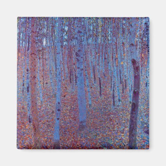 Beech Forest van Gustav Klimt, Art Nouveau Magneet (Voorkant)