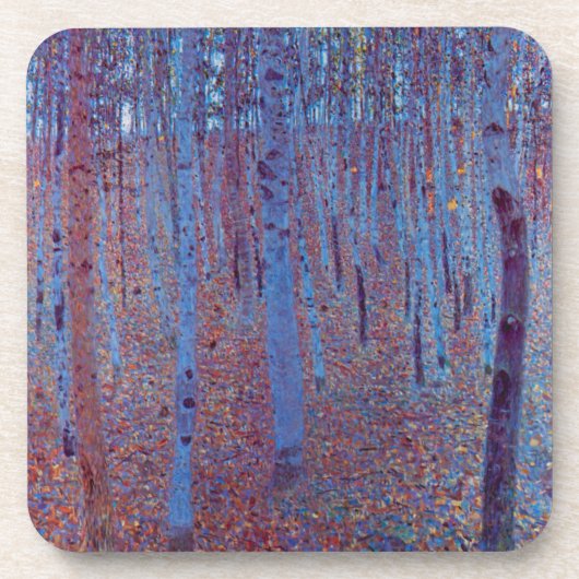 Beech Forest van Gustav Klimt,  Art Nouveau Onderzetter (Voorkant)