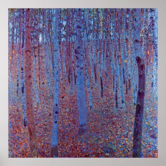 Beech Forest van Gustav Klimt, Art Nouveau Poster (Voorkant)