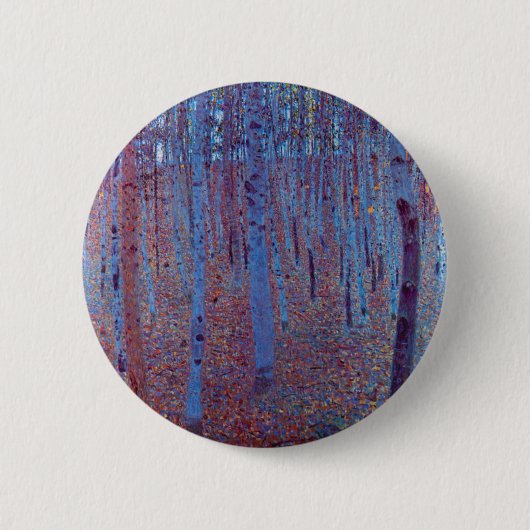 Beech Forest van Gustav Klimt,  Art Nouveau Ronde Button 5,7 Cm (Voorkant)