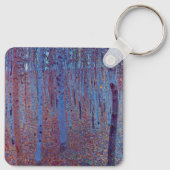 Beech Forest van Gustav Klimt,  Art Nouveau Sleutelhanger (Achterkant)