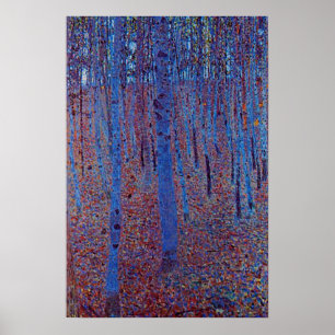 Beech Forest van Gustav Klimt Poster