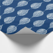 Beech Leaf Chalk Print, Cobalt Blue en White Cadeaupapier (Hoek)
