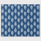 Beech Leaf Chalk Print, Cobalt Blue en White Cadeaupapier (Vlak)