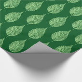 Beech Leaf Chalk Print, Deep Emerald Green Cadeaupapier (Hoek)