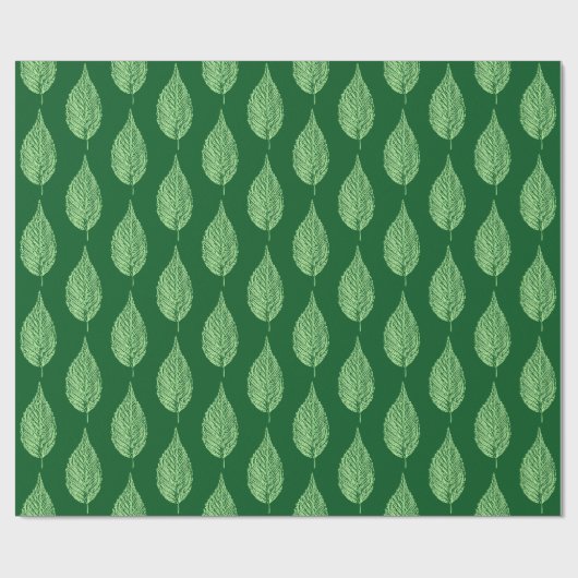 Beech Leaf Chalk Print, Deep Emerald Green Cadeaupapier (Vlak)