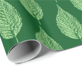 Beech Leaf Chalk Print, Deep Emerald Green Cadeaupapier (Rol Hoek)