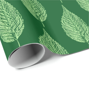 Beech Leaf Chalk Print, Deep Emerald Green Cadeaupapier