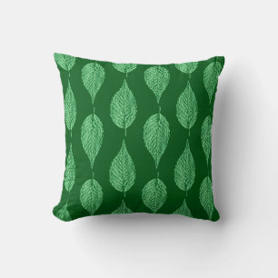 Beech Leaf Chalk Print, Deep Emerald Green Kussen
