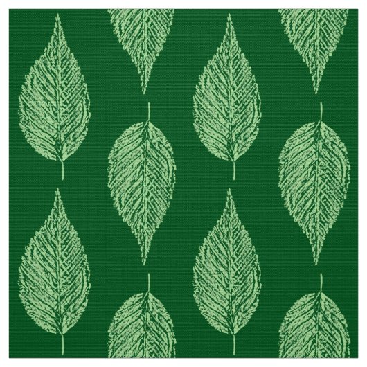 Beech Leaf Chalk Print, Deep Emerald Green Stof (Swatch)