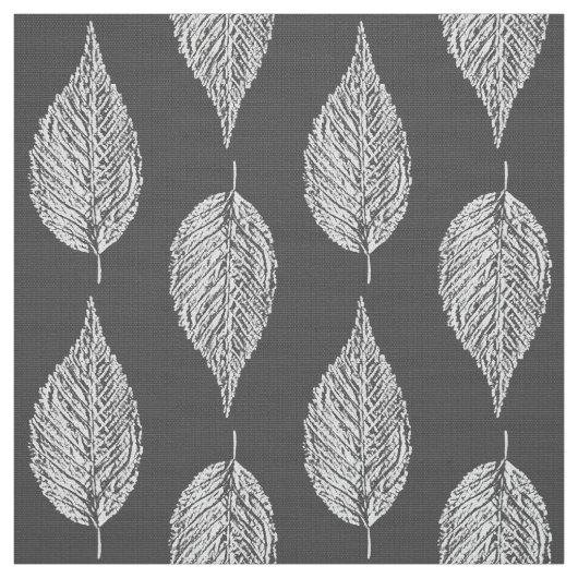 Beech Leaf Chalk Print, grijs / grijs en wit Stof (Swatch)