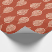 Beech Leaf Chalk Print, Mandarijns Oranje Cadeaupapier (Hoek)