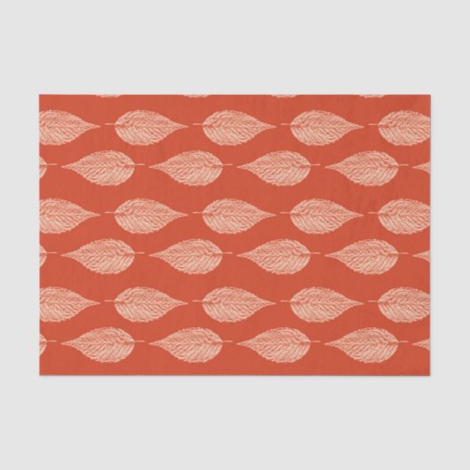 Beech Leaf Chalk Print, Mandarijns Oranje Tissuepapier (Voorkant)