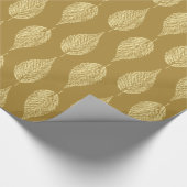 Beech Leaf Chalk Print, Mustard Yellow / Gold Cadeaupapier (Hoek)