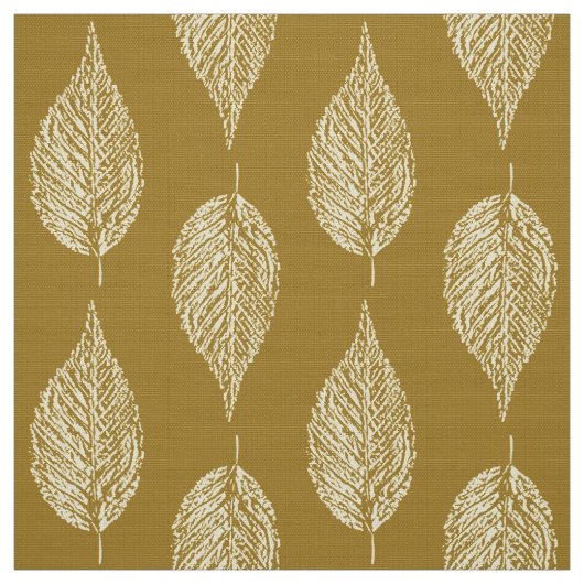 Beech Leaf Chalk Print, Mustard Yellow / Gold Stof (Swatch)