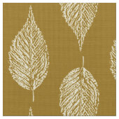 Beech Leaf Chalk Print, Mustard Yellow / Gold Stof (Close Up)