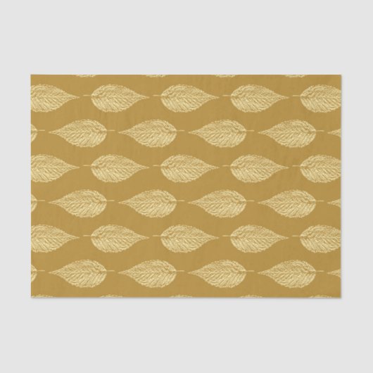 Beech Leaf Chalk Print, Mustard Yellow / Gold Tissuepapier (Voorkant)