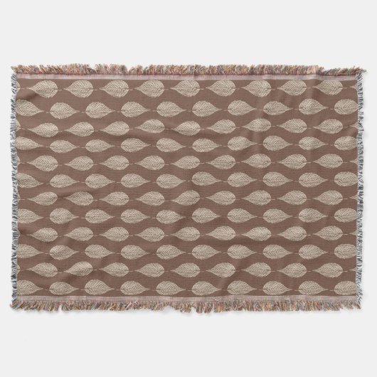 Beech Leaf Chalk Print, Taupe Tan en Cream Deken (Voorkant)
