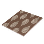 Beech Leaf Chalk Print, Taupe Tan en Cream Tegeltje (Zijkant)