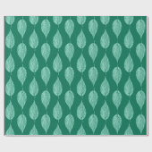 Beech Leaf Chalk Print, Turquoise en Aqua Cadeaupapier (Vlak)