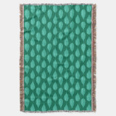 Beech Leaf Chalk Print, Turquoise en Aqua Deken (Voorkant Verticaal)