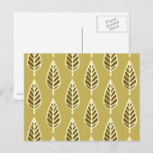 Beech leaf-patroon - Camel tan en bruin Briefkaart (Voorkant / Achterkant)