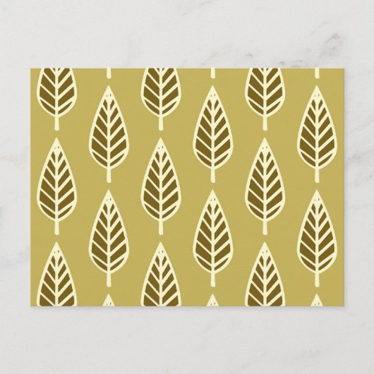 Beech leaf-patroon - Camel tan en bruin Briefkaart (Voorkant)