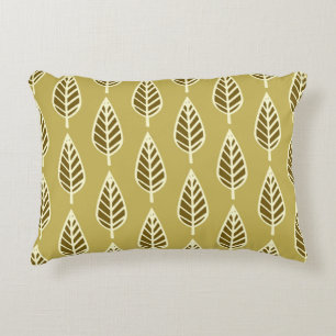 Beech leaf-patroon - Camel tan en bruin Decoratief Kussen