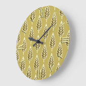 Beech leaf-patroon - Camel tan en bruin Grote Klok (Hoek)