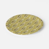 Beech leaf-patroon - Camel tan en bruin Papieren Bordje (Gekanteld)