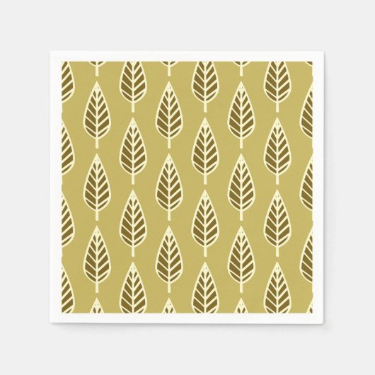 Beech leaf-patroon - Camel tan en bruin Servet (Voorkant)