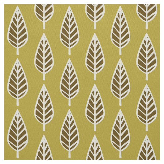 Beech leaf-patroon - Camel tan en bruin Stof (Swatch)