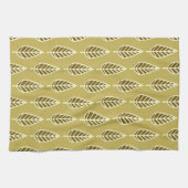 Beech leaf-patroon - Camel tan en bruin Theedoek (Horizontaal)
