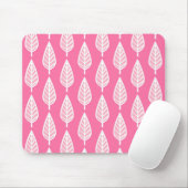 Beech leaf-patroon - Florescent roze en wit Muismat (Met muis)