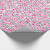Beech leaf-patroon - Fuchsia roze en zilver Cadeaupapier (Hoek)