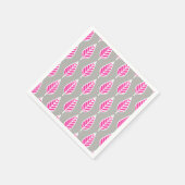 Beech leaf-patroon - Fuchsia roze en zilver Servetten (Hoek)