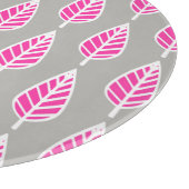 Beech leaf-patroon - Fuchsia roze en zilver Snijplank (Hoek)