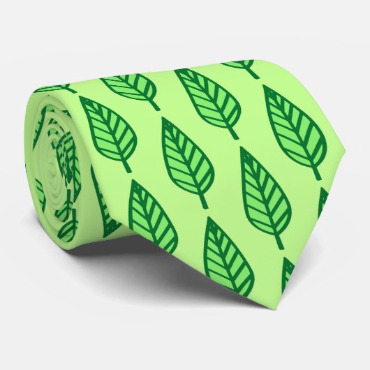 Beech leaf-patroon - groene tinten stropdas (Opgerold)
