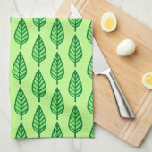 Beech leaf-patroon - groene tinten theedoek (Quarter Fold)