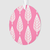 Beech leaf-patroon - Hot-roze en white Ornament (voorkant)