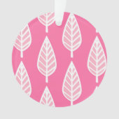 Beech leaf-patroon - Hot-roze en white Ornament (voorkant)
