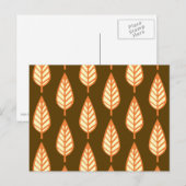 Beech leaf-patroon - Oranje en bruin Briefkaart (Voorkant / Achterkant)