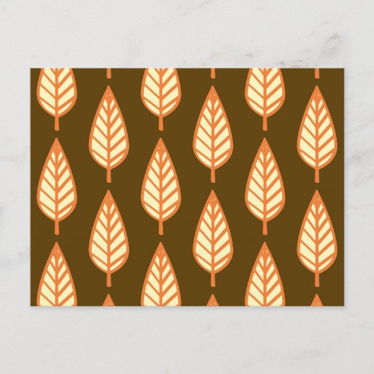 Beech leaf-patroon - Oranje en bruin Briefkaart (Voorkant)