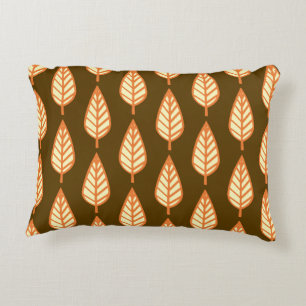 Beech leaf-patroon - Oranje en bruin Decoratief Kussen
